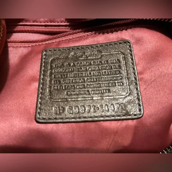 Coach 24CM Signature Khaki Brown Duffle Shoulder Bag Handbag F15067 Leather - Picture 11 of 16